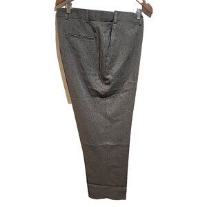 Size 42 MENS Adjustable waist band expandable Dress Pants gray long flat front